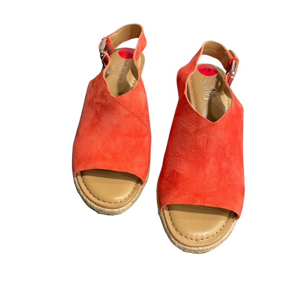 NEW Franco Sarto Julien Wedge Slingback Suede Sandal Sz 6 - Picture 6 of 8